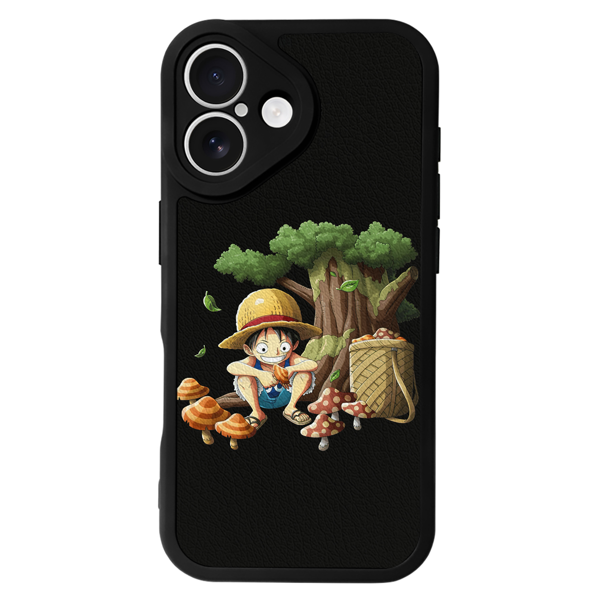 （画像用） ワンピース モンキー・D・ルフィ ONE PIECE Monkey D. Luffy 【iPhone 16シリーズ対応】シリコンスマホケース（レザー調） 材質：シリコン